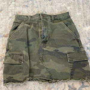 Hollister Camo High Rise Denim Skirt